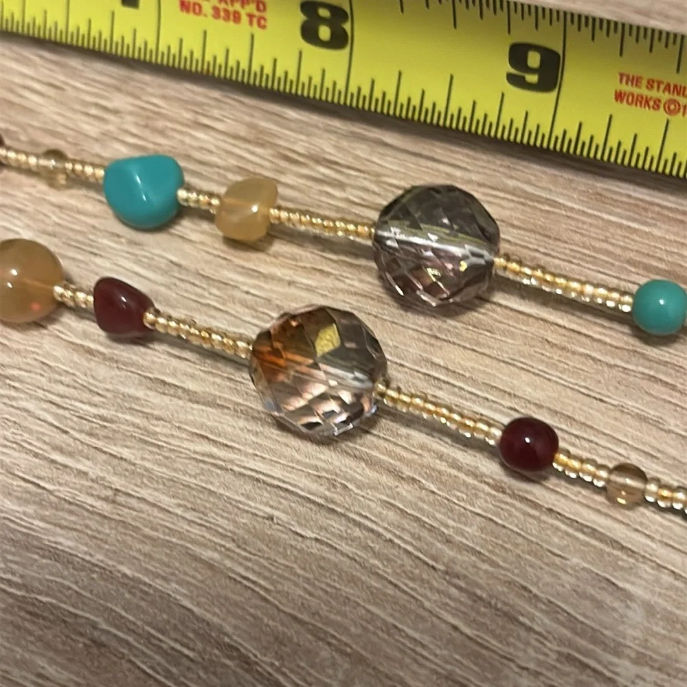 Semi precious and glass with crystal and seed bead necklace - Picture 5 of 6